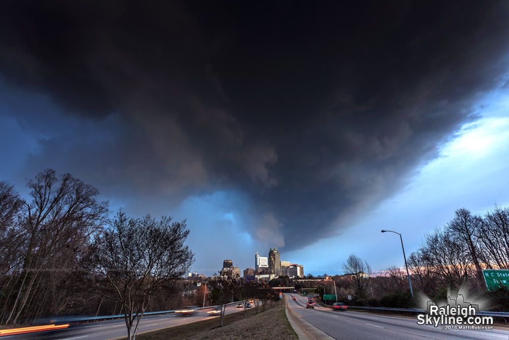 Storm moves over Downtown Raleigh March 12, 2014