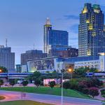 Raleigh skyline at dusk