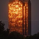 Sun reflections on Well Fargo Capitol Center