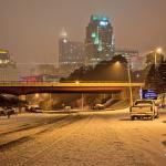 Cars abandoned after the snow and ice storm of February 12, 2014 in Raleigh