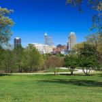 Brilliant sky with downtown Raleigh