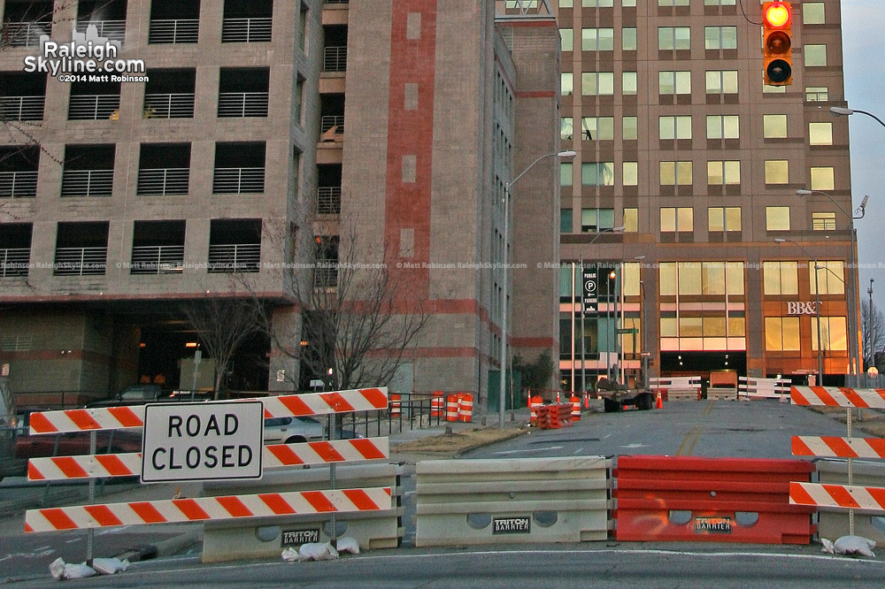 Downtown Raleigh streets were barricaded in a several block radius