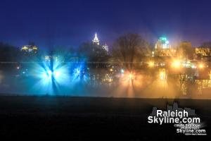 Scenes from a foggy night in Raleigh