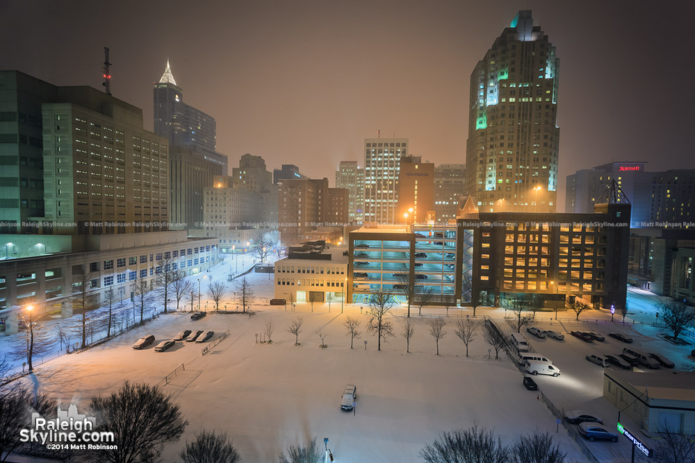 View of January 28, 2014 Snowstorm in Raleigh