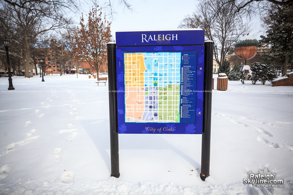 Raleigh Map in the snow