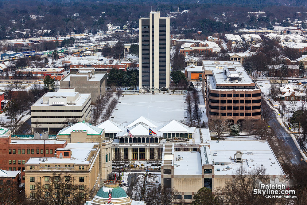 Halifax Mall and Archdale building in the snow