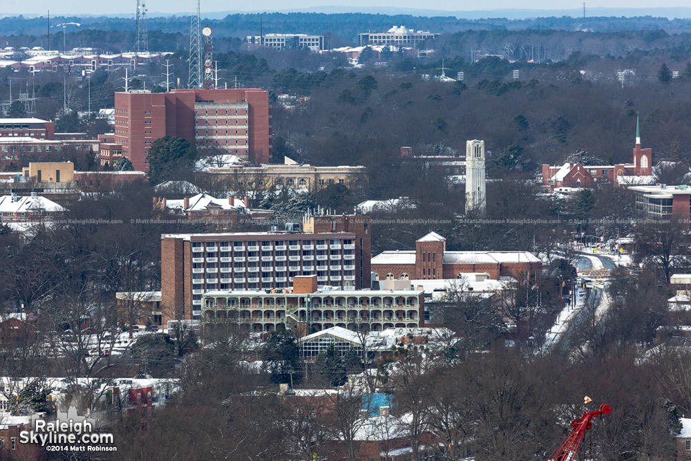 NC State from PNC Plaza in the snow