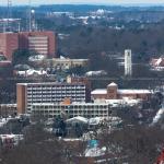 NC State from PNC Plaza in the snow