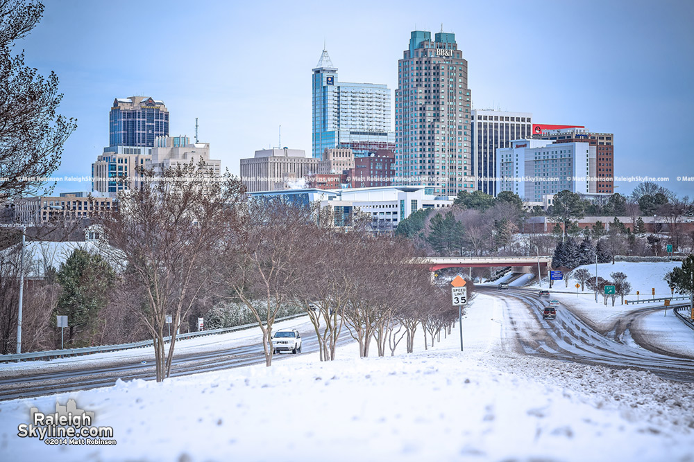 Classic South Saunders view of Raleigh in the snow