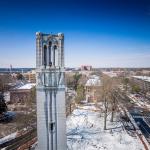 Aerial of the NC State Bell tower