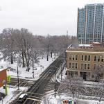 Corner of Hargett and Blount Street with Skyhouse Raleigh