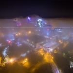 Raleigh in the night fog