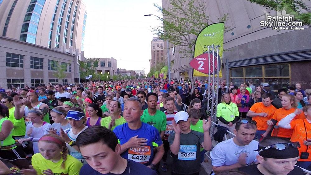 Before the start of the 2015 Raleigh Rock and Roll Marathon