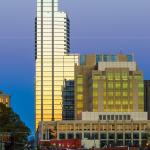 PNC Plaza sunset reflections