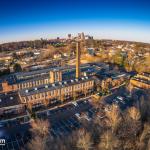 Aerial of Caraleigh Mills with Downtown Raleigh