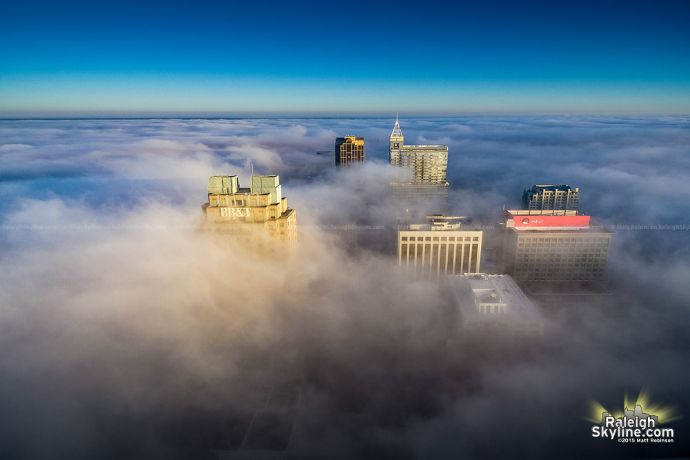 Raleigh Skyline in the clouds
