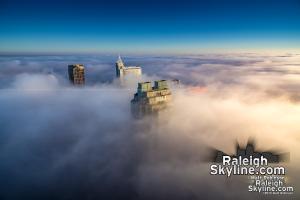 Downtown Raleigh rises out of the December Fog with Video