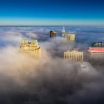 Raleigh Skyline in the clouds