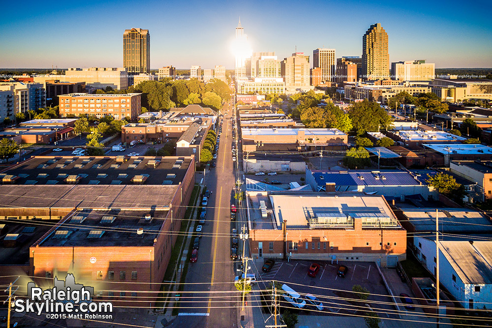 Sunset aligned with the Raleigh Street Grid "RaleighHenge"