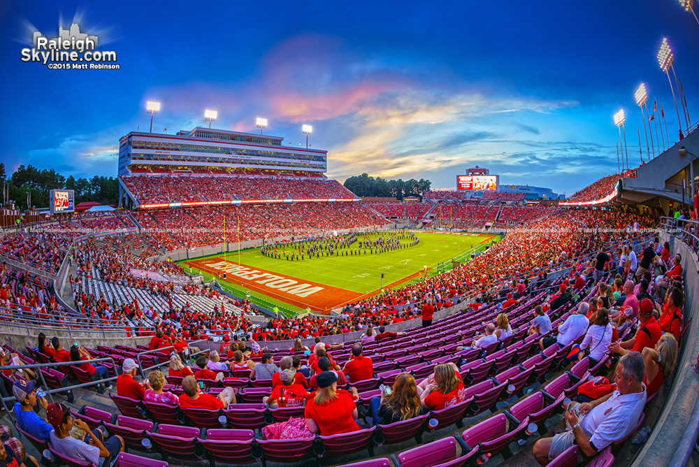 Halftime sunset at Carter Finley Stadium Wolfpack Football