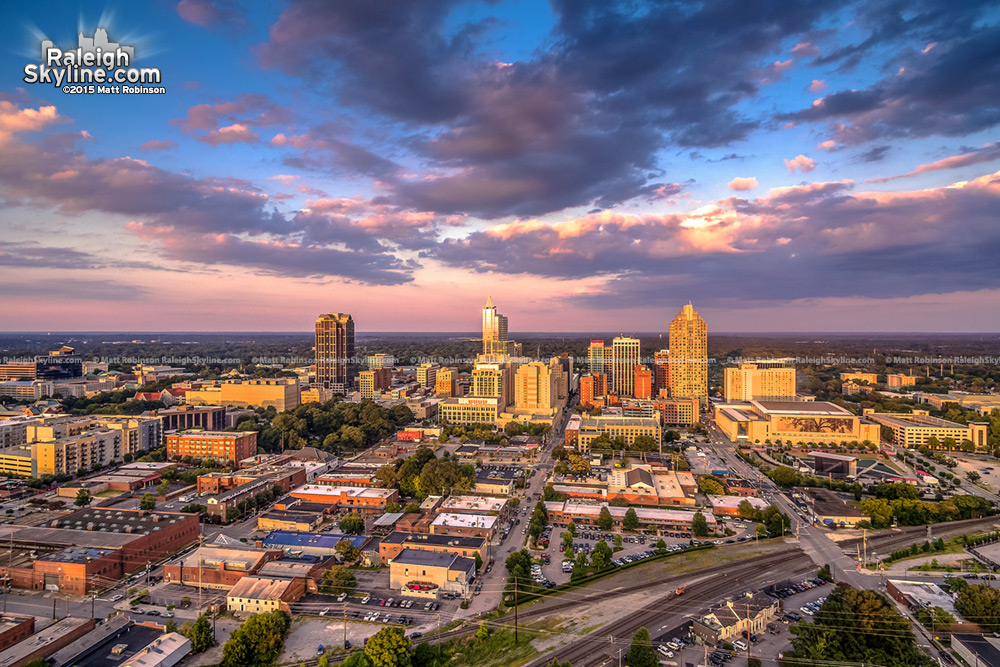 Sunset over west Raleigh