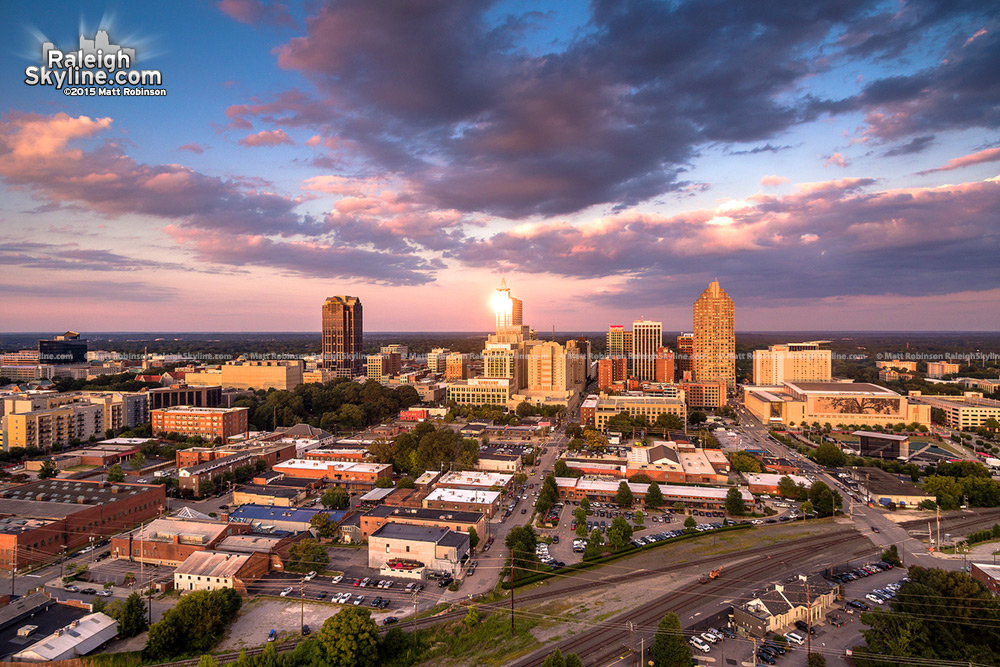 Sunset over west Raleigh