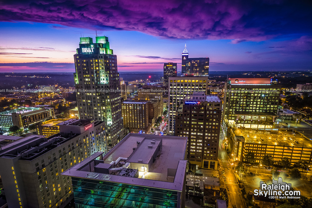 Spectacular Sunset over downtown Raleigh