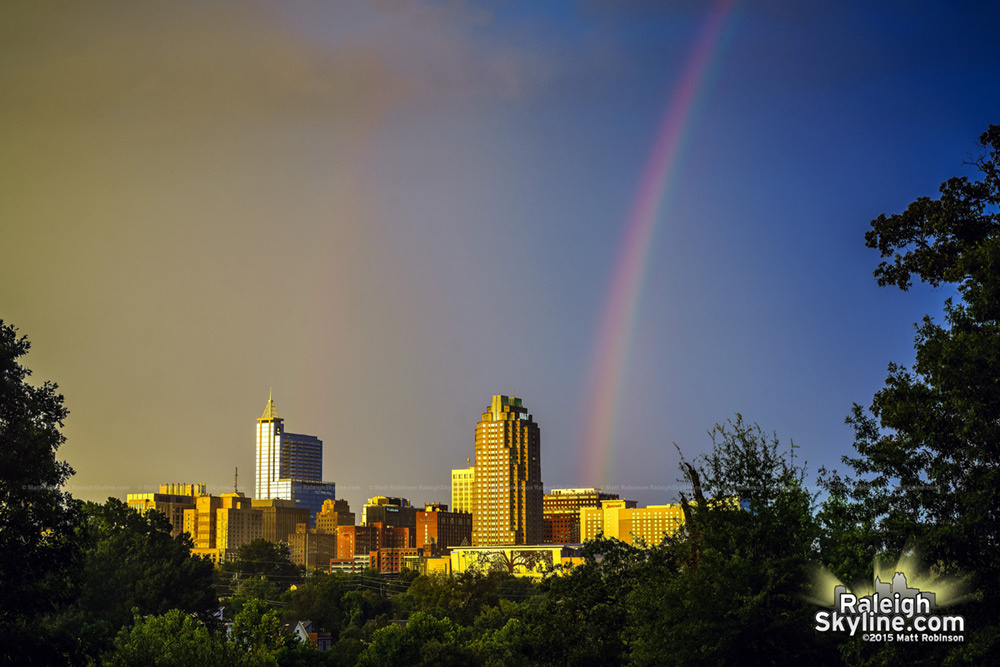 Rainbow into downtown Raleigh 2015