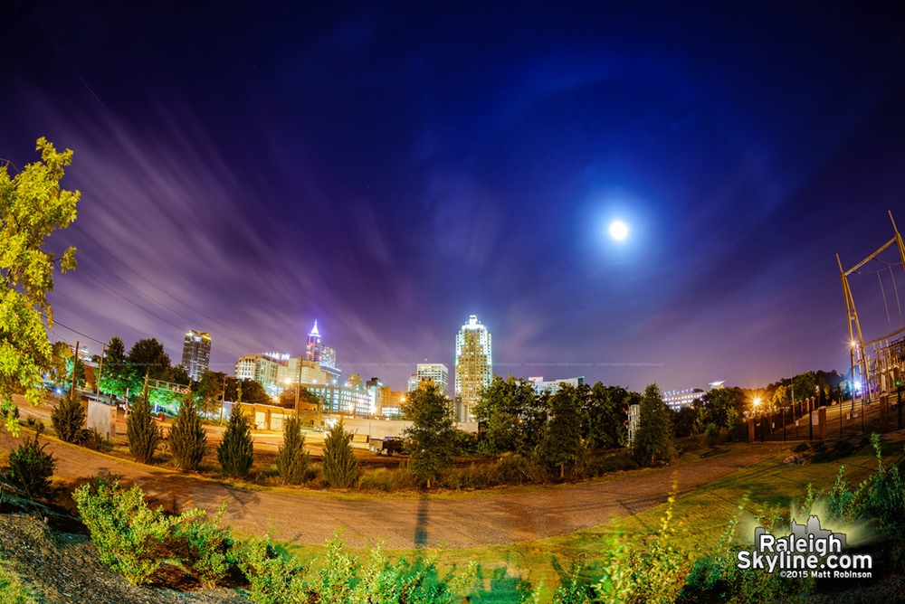 Lunar Halo over downtown Raleigh during supermoon eclipse