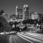 Black and White Downtown Raleigh NC Skyline 2015