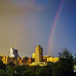 Rainbow into downtown Raleigh 2015