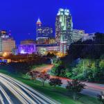 Downtown Raleigh Skyline with Paris France Colors