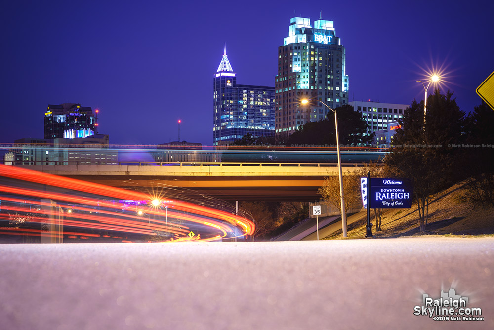 Raleigh skyline in the snow - 2015