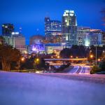 Downtown Raleigh in the Snow at night - 2015