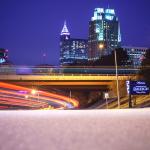 Raleigh skyline in the snow - 2015