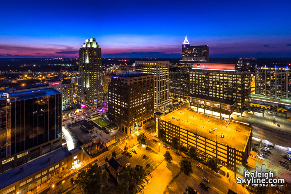 Sunset over downtown Raleigh