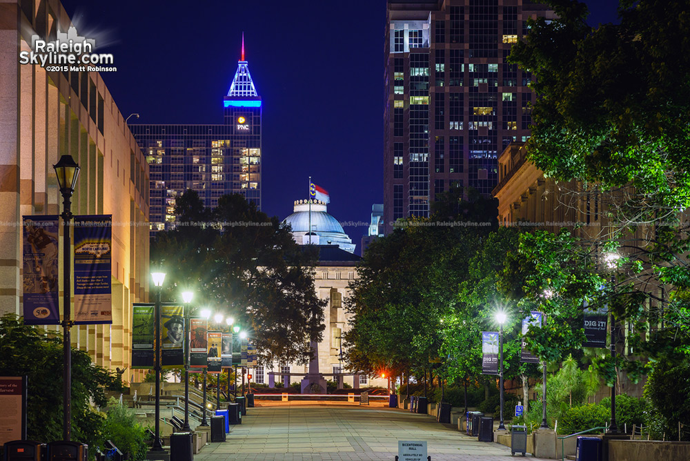 Red White and Blue PNC Plaza for July Fourth