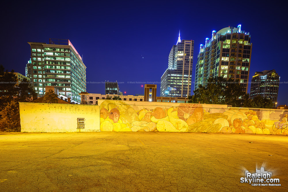 Jupiter and Venus Conjunction at Sunset over downtown Raleigh - July 2015