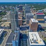 Sunny clear day over downtown Raleigh