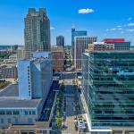 Downtown Raleigh aerial looking north up Fayetteville Street