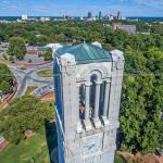 North Carolina State Bell Tower with Downtown Raleigh