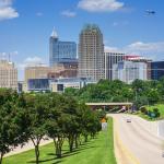 Met Life Blimp over the Raleigh skyline