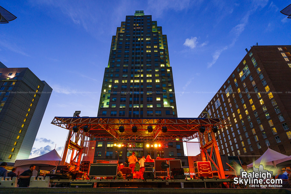 City Plaza stage in downtown Raleigh during Wide Open Bluegrass festival