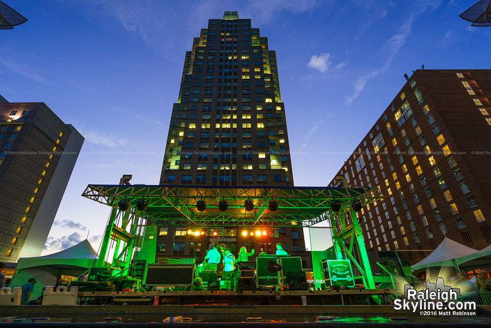 City Plaza stage in downtown Raleigh during Wide Open Bluegrass festival