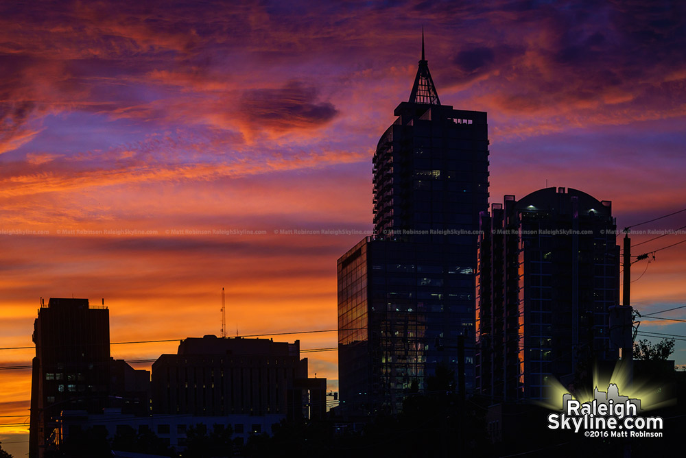 Downtown Raleigh at sunset 