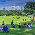 Sunday in the Park at Dorothea Dix with downtown Raleigh