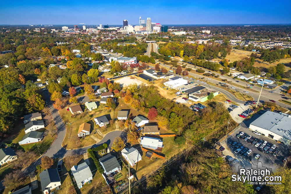 Southwest Raleigh with changing leaves