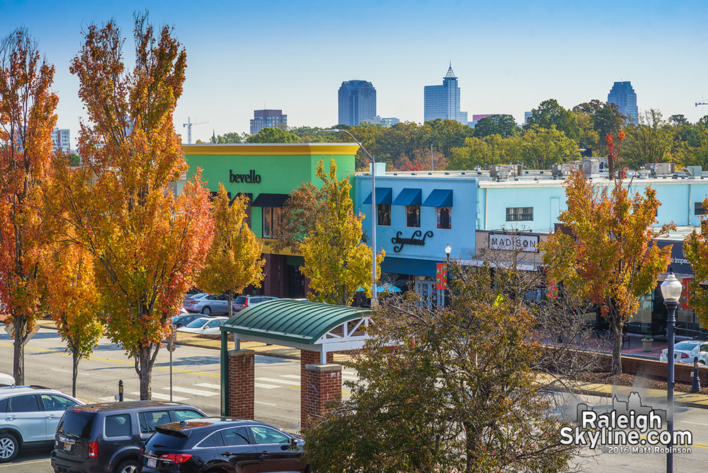 Downtown Raleigh from Cameron Village with Fall Foliage