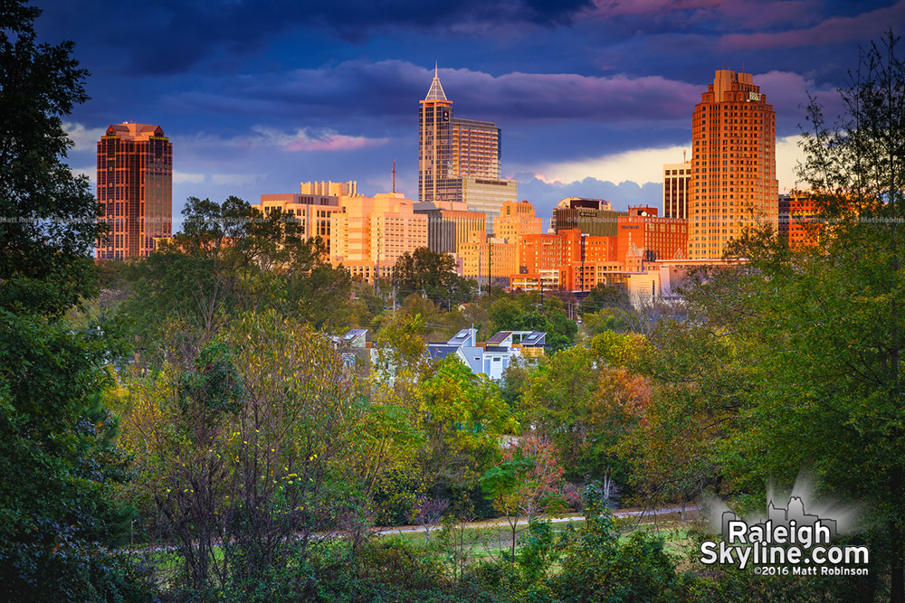 Raleigh sunset from Dorothea Dix Park