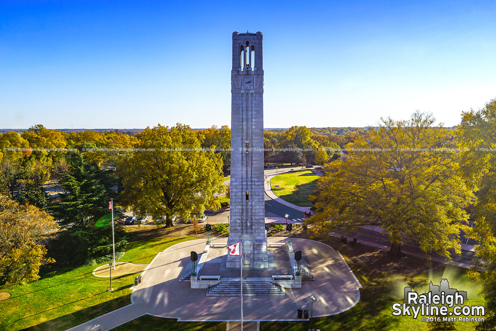 North Carolina State University Memorial Bell Tower with Fall Colors